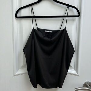 Zara square neck satin top